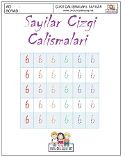 okul öncesi 1 sayısı çizgi çalışması